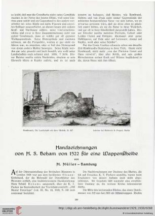 11/12: Handzeichnungen von H. S. Beham von 1522 für eine Wappenscheibe