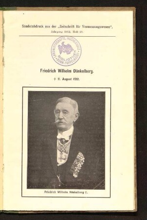 Friedrich Wilhelm Dünkelberg : † 11. August 1912