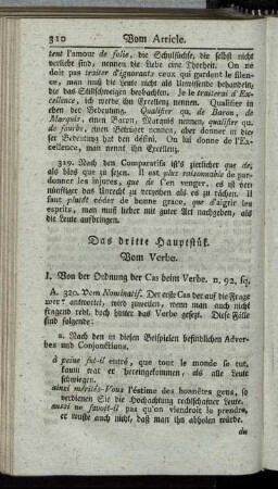 Das dritte Hauptstük. Vom Verbe.