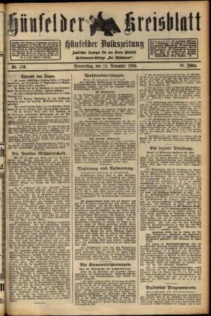 Ausgabe vom Donnerstag, den 13. November 1924.