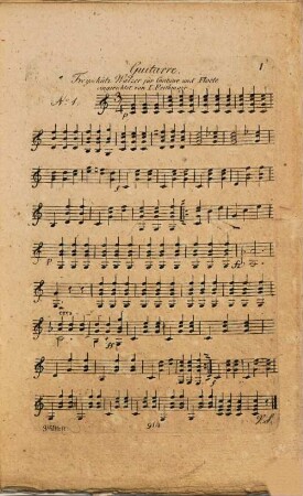 VIII Walzer über beliebte Themas aus der Oper Der Freyschütze : für Floete und Guitarre