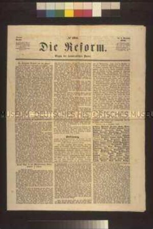 Zeitung: Die Reform. Organ der demokratischen Partei, Nr. 194; Berlin, 5. November 1848