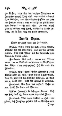 Fünfte Szene. Miller der zurück kommt und Ferdinand