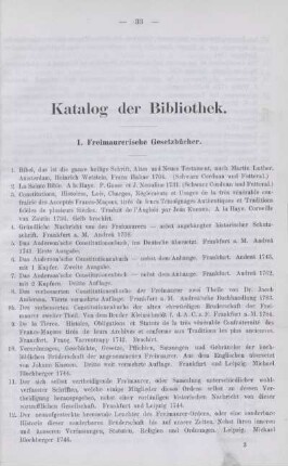 Katalog der Bibliothek.