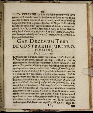 Cap. Decimum Tert. De Contrariis Juri Protimiseos.