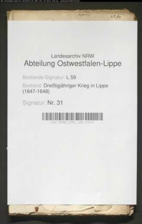 Kriegsdrangsale des Amtes Sternberg