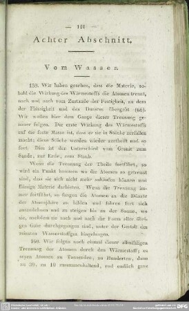 Achter Abschnitt. Vom Wasser