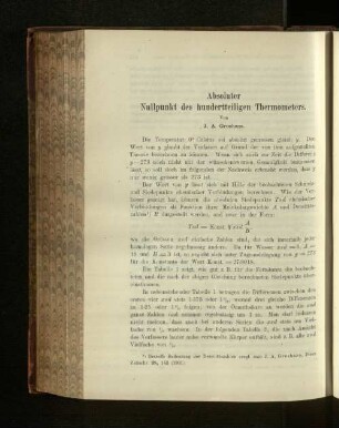 Absoluter Nullpunkt des hundertteiligen Thermometers.