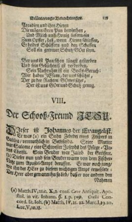 VIII. der Schooß-Freund JESU