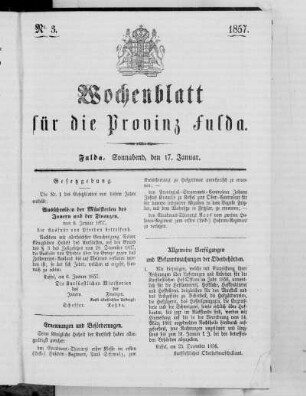 Nr. 3, Ausgabe vom 17. Januar 1857