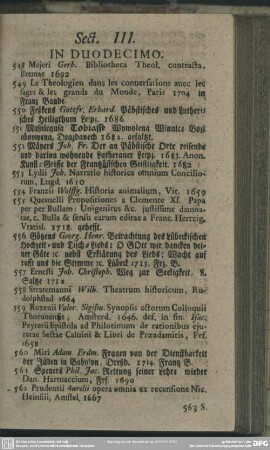 Sect. III. In Duodecimo