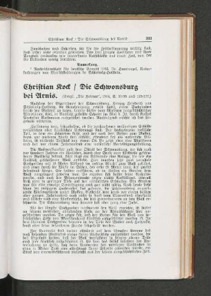 Christian Rock / Die Schwonsburg bei Arnis