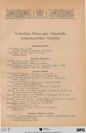 Kupferstiche, Radierungen, Holzschnitte, Schwarzkunstblätter, Farbstiche (Nr. 1-783)
