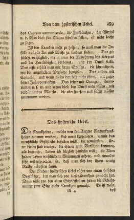 189- 199, Die Zufälle. - Die Ursachen, welche die Menschen zum hysterischen Uebel fähig machen.