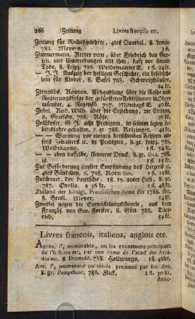 266-269, Livres francois, italiens, anglois etc.