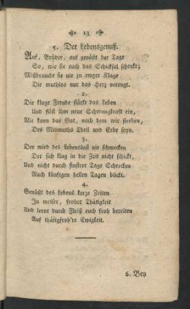 5. Der Lebensgenuß