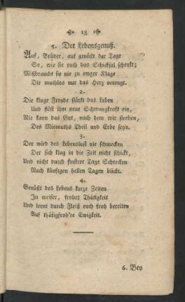 5. Der Lebensgenuß