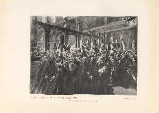 Leo XIII. segnet in der Sixtina die fremden Pilger. 1906