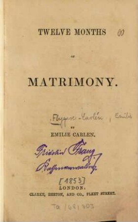Twelve months of matrimony