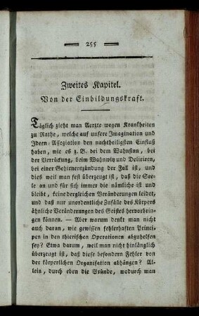Zweites Kapitel. Von der Einbildungskraft