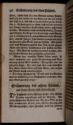 Erläuterung des achten Psalms, [...].