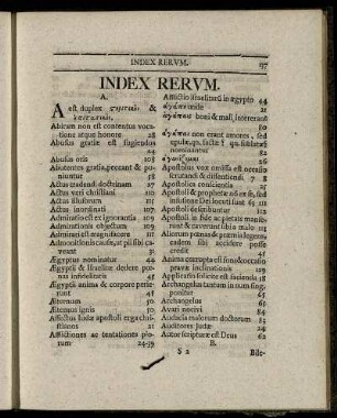 Index Rerum.