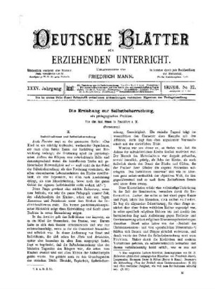 Die Erziehung von Selbstbeherrschung : ein pädagogisches Problem ; (Fortsetzung)