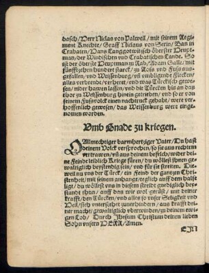 Umb Gnade zu kriegen.