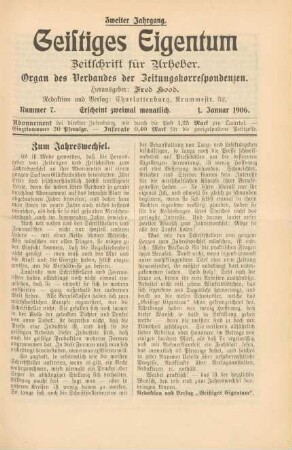 Nummer 7 (1. Januar 1906)