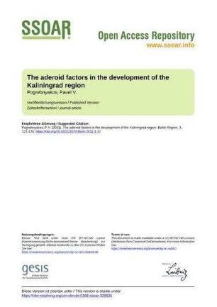 The aderoid factors in the development of the Kaliningrad region