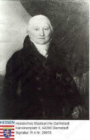 Pappenheim, August Wilhelm Freiherr v. (1759-1826) / Porträt, leicht linksgewandte, vorblickende, stehende Halbfigur