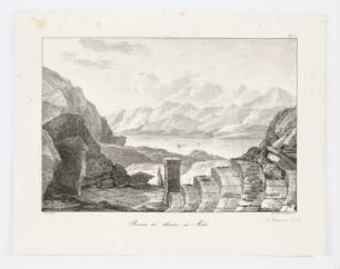 Ruines du théâtre de Milo, Blatt 1 der Folge "Voyage dans le Levant en 1817 et 1818"