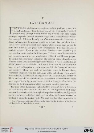 IV Egyptian Art