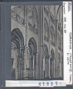 Noyon: Kathedrale, Innenraum, Hauptschiff, Südseite