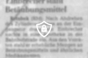 Einbrecher stahl Betäubungsmittel