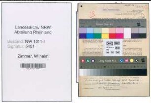 Entnazifizierung Wilhelm Zimmer , geb. 27.04.1902 (Maschinist)