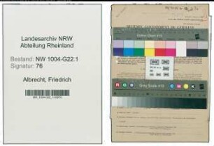 Entnazifizierung Friedrich Albrecht , geb. 19.02.1893 (Schaltwaerter)