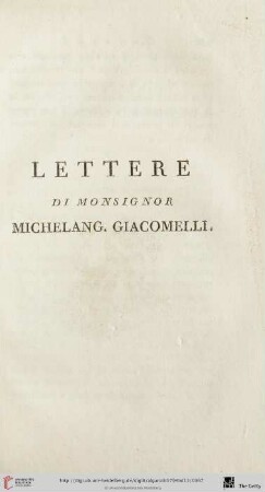 Lettere di Monsignor Michelang. Giacomelli