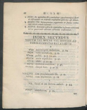 Index Secundus Vocum Vel Recte Vel Iniuste Ad Formas Mixtas Relatarum