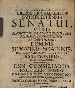 Disputatio Inauguralis De Jure Circa Sacra Pagorvm Imperii Immediatorum