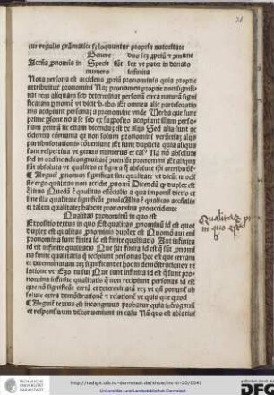 Qualitas pronominum in quo est.