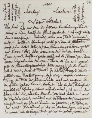 Brief an Wilhelm Schäfer