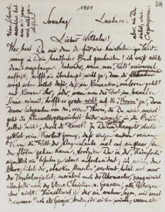 Brief an Wilhelm Schäfer