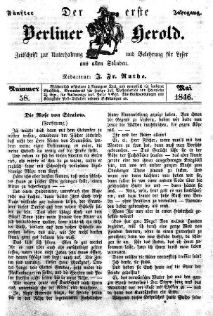 Nummer 58, Mai 1846