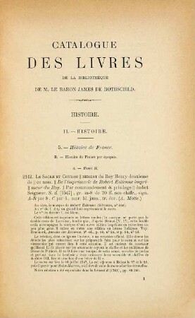 Catalogue des livres composant la bibliothèque de feu le M. le baron James de Rothschild, 3