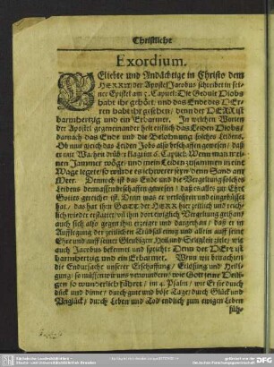 Leichenpredigt : Christliche Leichpredigt. Exordium. Erklerung. Usus