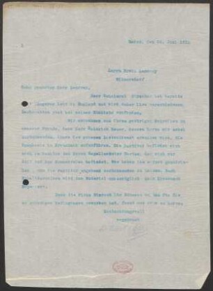 Brief an Erwin Lendvai : 22.06.1911