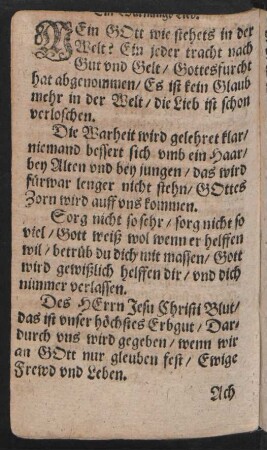 Ein Warnungs Lied.