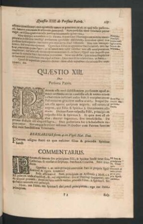 Quaestio XIII. De Persona Patris.