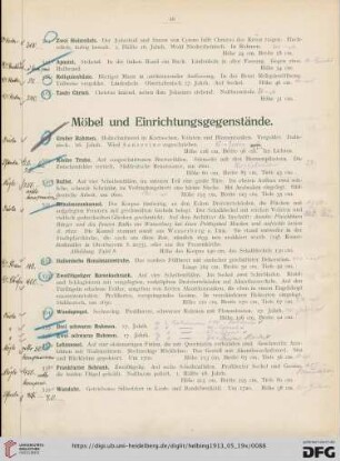 Möbel und Einrichtungsgegenstände (Nr. 528-550)